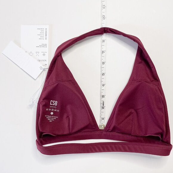 NWT CSB Celine Crop Sports Bra Burgundy Small Crop Shop Boutique - Picture 6 of 6